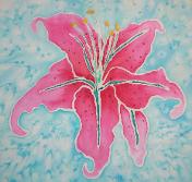 silk painting lily made in Cambridge
