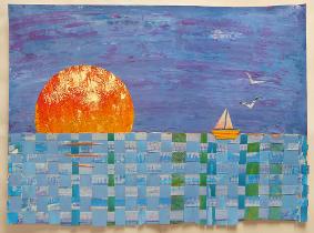 acrylic collage with Maureen Mace